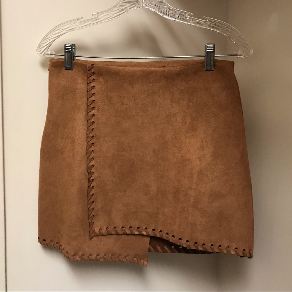 brown suede skirt